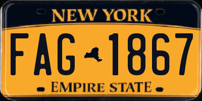 NY license plate FAG1867
