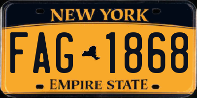 NY license plate FAG1868