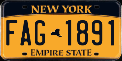 NY license plate FAG1891