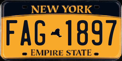 NY license plate FAG1897