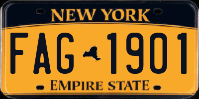 NY license plate FAG1901