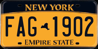 NY license plate FAG1902