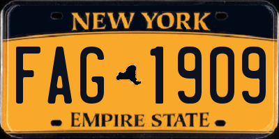 NY license plate FAG1909