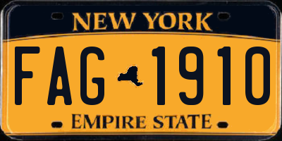 NY license plate FAG1910