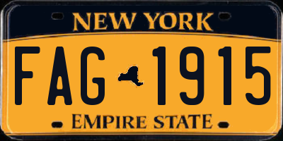 NY license plate FAG1915