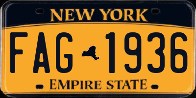 NY license plate FAG1936