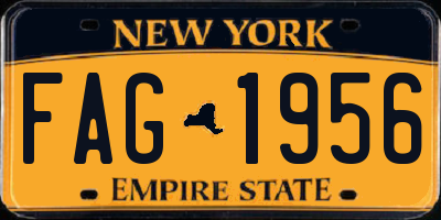 NY license plate FAG1956
