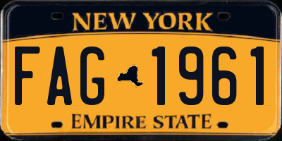 NY license plate FAG1961
