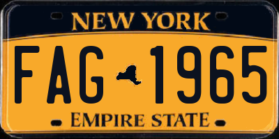 NY license plate FAG1965