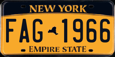 NY license plate FAG1966