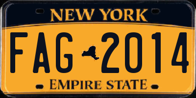 NY license plate FAG2014