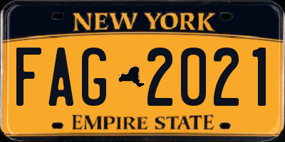 NY license plate FAG2021