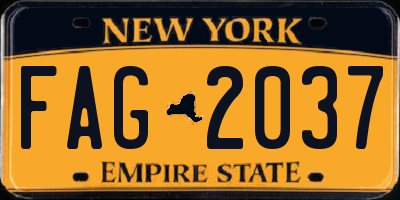 NY license plate FAG2037