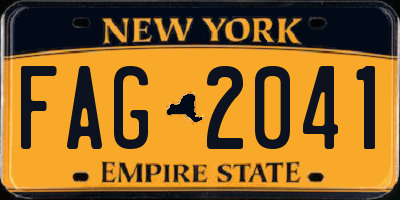 NY license plate FAG2041