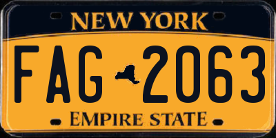 NY license plate FAG2063