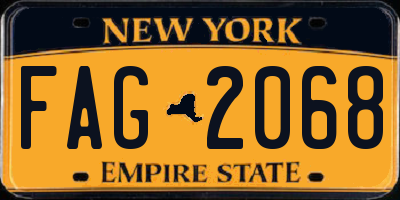 NY license plate FAG2068