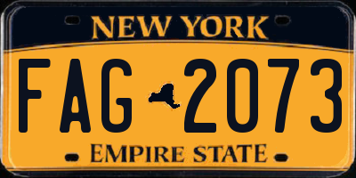 NY license plate FAG2073
