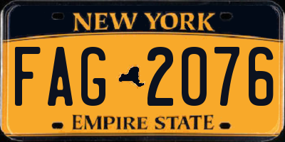 NY license plate FAG2076