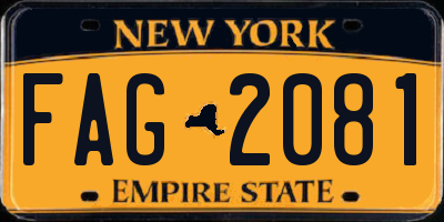 NY license plate FAG2081