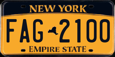 NY license plate FAG2100