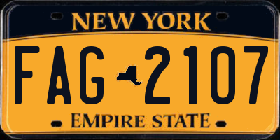 NY license plate FAG2107