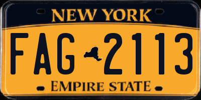 NY license plate FAG2113
