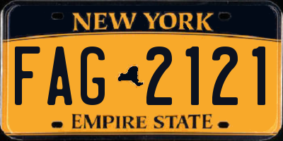 NY license plate FAG2121