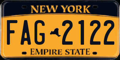 NY license plate FAG2122