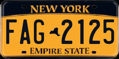 NY license plate FAG2125