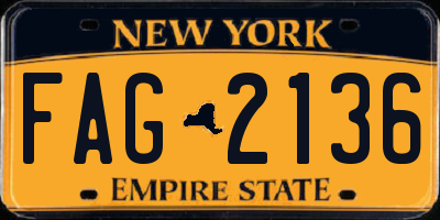 NY license plate FAG2136