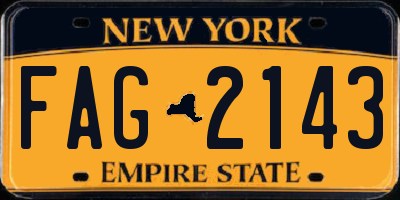 NY license plate FAG2143