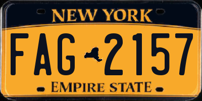 NY license plate FAG2157