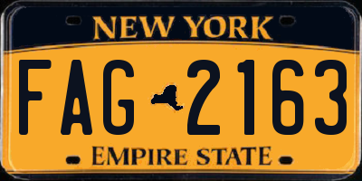 NY license plate FAG2163
