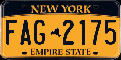 NY license plate FAG2175
