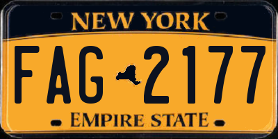 NY license plate FAG2177