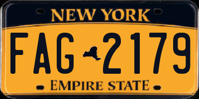 NY license plate FAG2179
