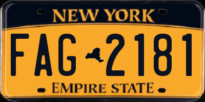 NY license plate FAG2181