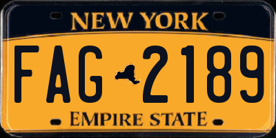 NY license plate FAG2189