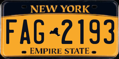 NY license plate FAG2193