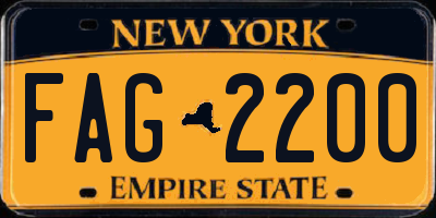 NY license plate FAG2200