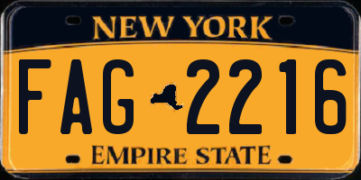 NY license plate FAG2216