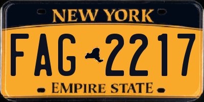 NY license plate FAG2217