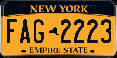 NY license plate FAG2223