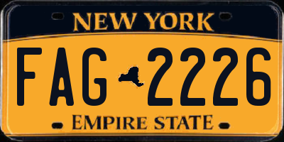 NY license plate FAG2226
