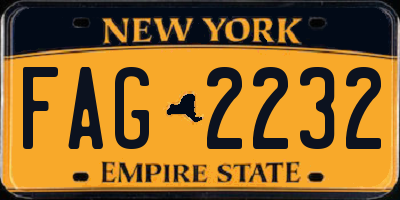 NY license plate FAG2232