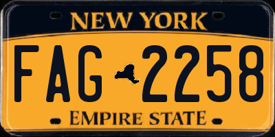 NY license plate FAG2258