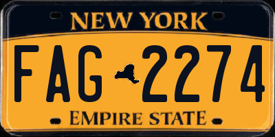 NY license plate FAG2274
