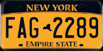 NY license plate FAG2289