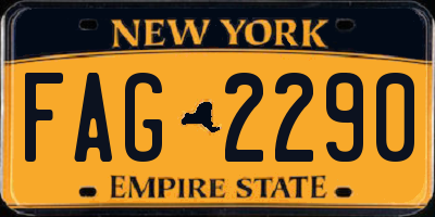 NY license plate FAG2290