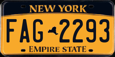 NY license plate FAG2293